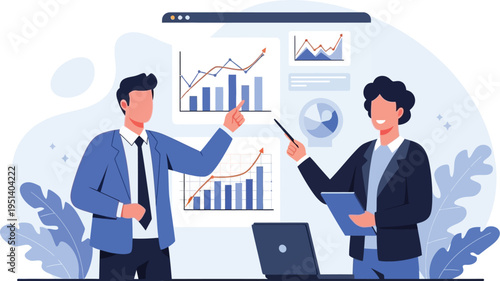 Business data presentation vector