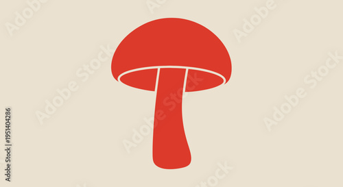 Red Mushroom Icon - Simple Vector Illustration, Flat Design