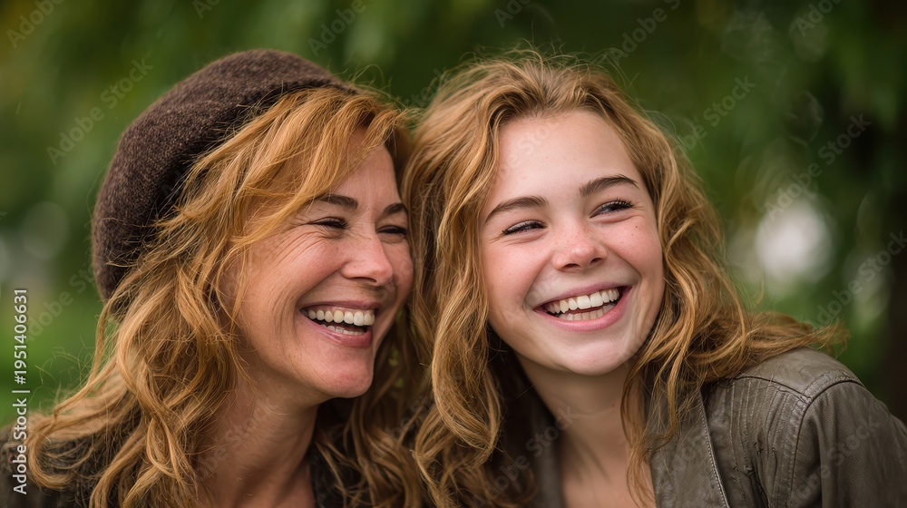 Fototapeta premium Candid portrait of two smiling young women outdoors, natural light friendship moment, cozy autumn fashion and lifestyle isolated PNG with Transparent Background