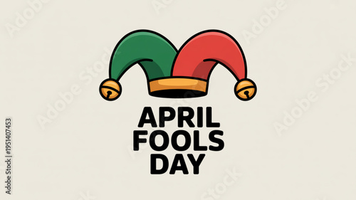 April Fools Day jester hat icon festive celebration symbol for pranks and jokes flat vector illustration on a light background