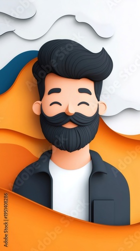 Father's Day illustration featuring smiling father figure