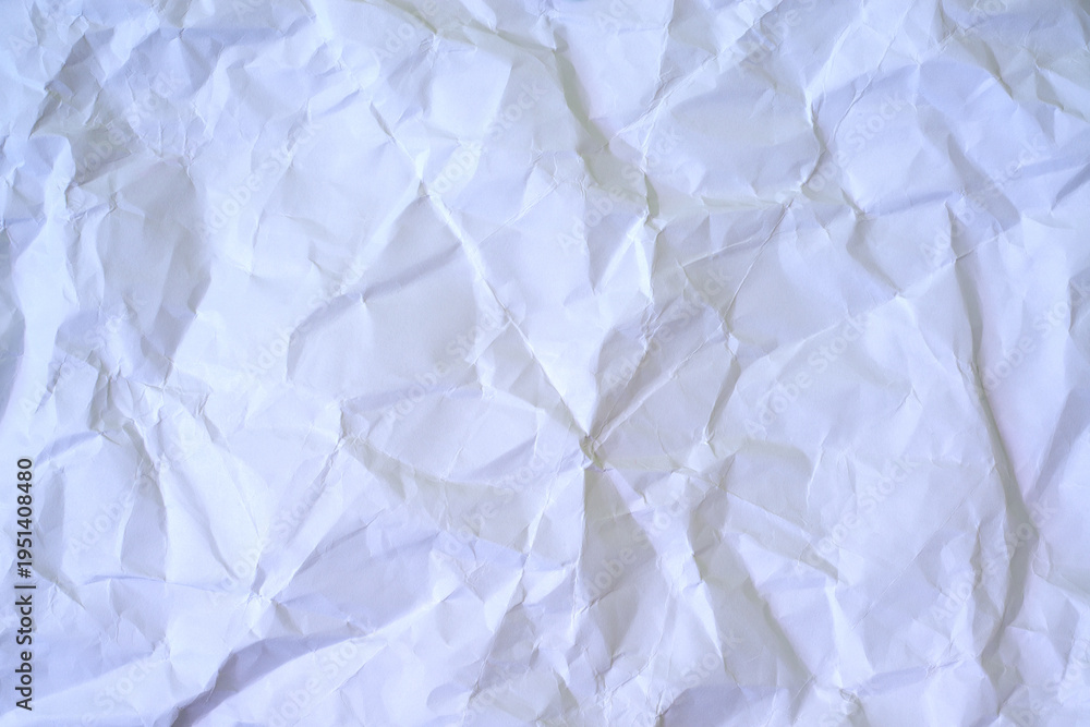Obraz premium Crumpled White Paper Texture Background Wrinkled Surface