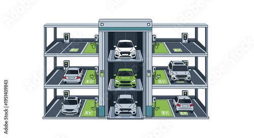 Multi Level Car Park Garage Parking.