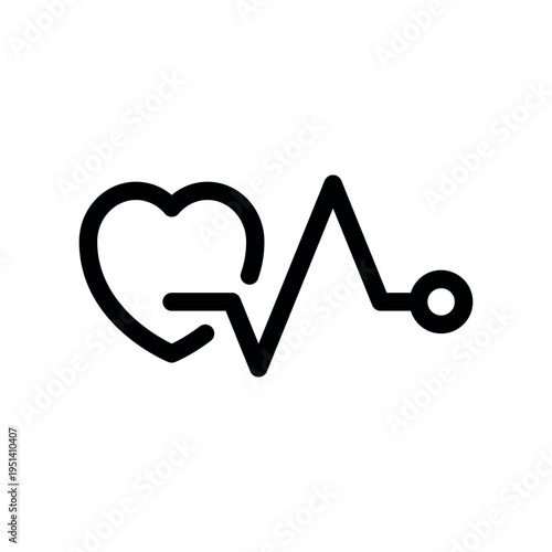 Heart Rate Monitoring Icon Representing Medical Health Signal