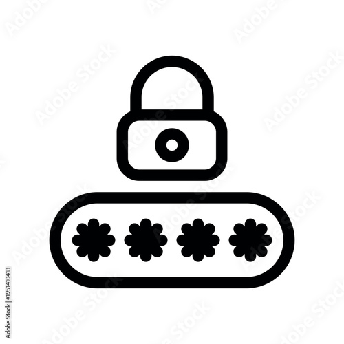 Secure Padlock Symbol with Asterisk Password Character Icons