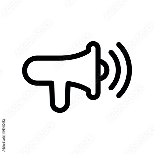 Loudspeaker Bullhorn Icon Emitting Strong Audio Sound Waves