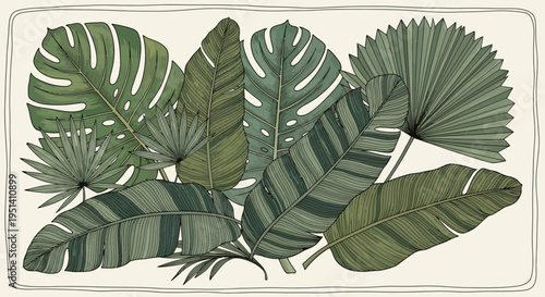Tropical Jungle Leaves Collection - Exotic Botanical Illustration
