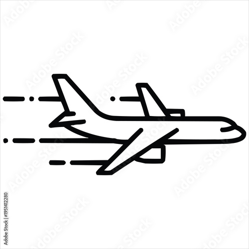 Minimalist airplane icon symbolizing speed and air cargo delivery services.