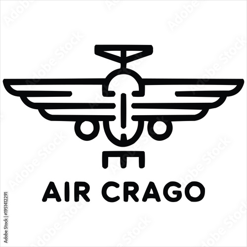 Retro-style air cargo plane logo with bold text, signifying reliable and efficient freight transportation.