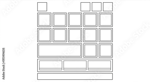 Abstract geometric wireframe UI layout grid for presentation