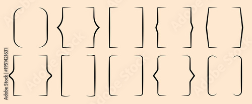 Collection of different styles of brackets, parentheses, braces, and decorative text frames, suitable for quotes or graphic design elements