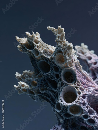 Close-up of a group of small, irregularly shaped structures.