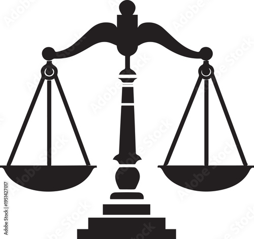 Scales of justice icon legal law balance court symbol vector illustration