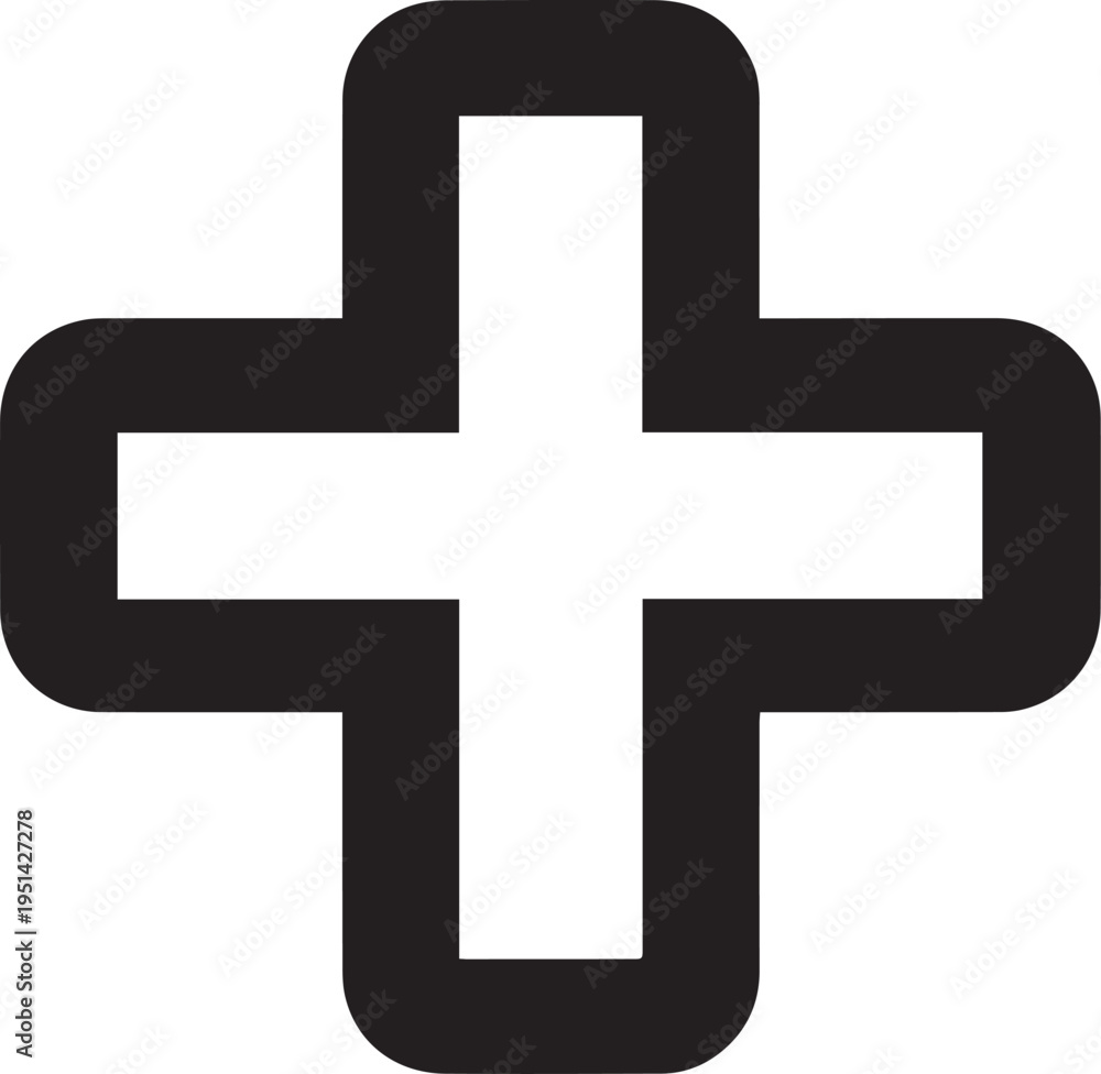 Fototapeta premium Medical cross icon healthcare hospital emergency plus symbol vector
