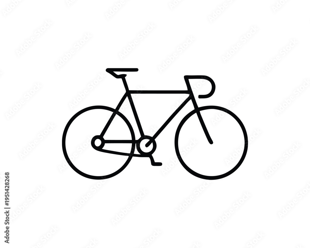 Fototapeta premium Bicycle line art minimalist cycling club branding vector logo