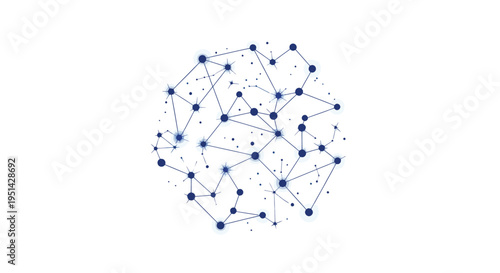 Network Connection Nodes and Lines Abstract.
