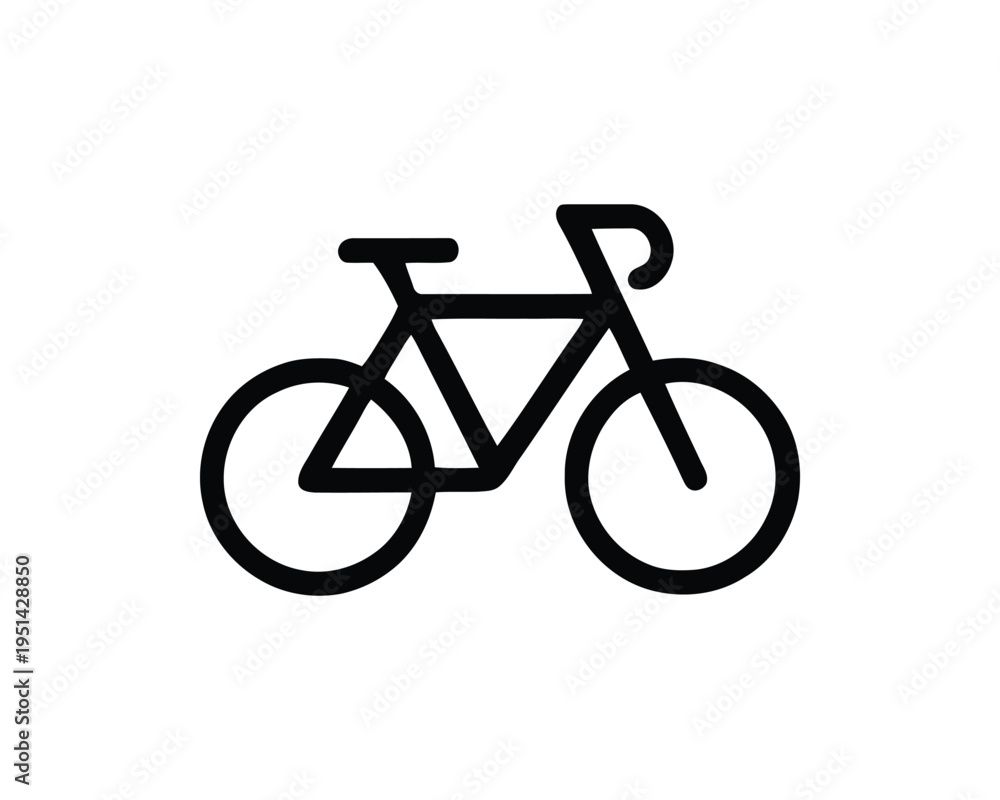 Fototapeta premium Bicycle minimalist icon line art transport branding vector