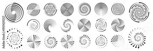 PNG spiral dotted frame with gradient fade. Rotating circular textures convey energy flow. Great for futuristic digital art and UI design.