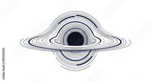 Black Hole with Ring System Illustration.