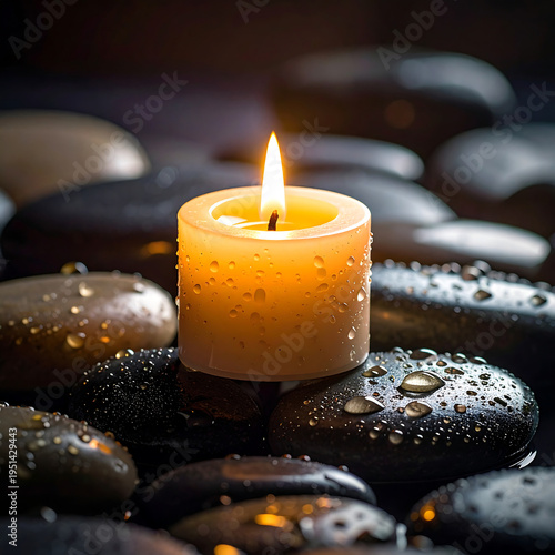 Lit candle