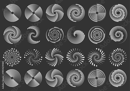 Abstract PNG spiral with gradient dots and radial movement. Circular patterns simulate energy flow. Great for futuristic backgrounds or logos.