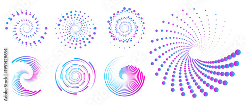 PNG halftone circular pattern with gradient fade. Random dots create dynamic motion effect. Perfect for tech, web, or media projects.