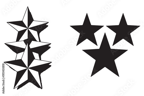 Star silhouette set simple geometric shape icon illustration
