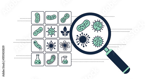 Microscope Magnifying Microorganisms, Bacteria, Viruses, and Cells in Scientific Research