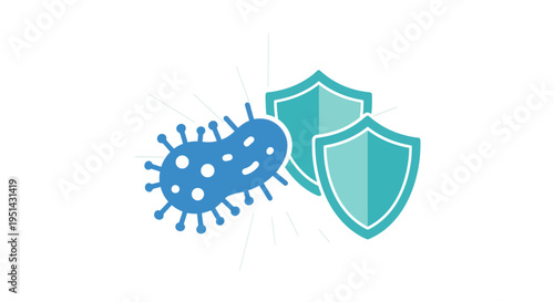 Virus Protection Shield: Immune System Defending Against Bacteria and Pathogens