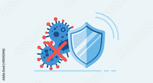 Virus Protection Shield: Immune System Defending Against Coronavirus Attack