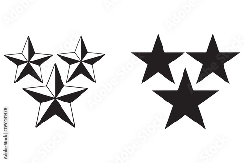 Star silhouette set simple geometric shape icon illustration
