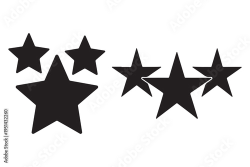 Star silhouette set simple geometric shape icon illustration

