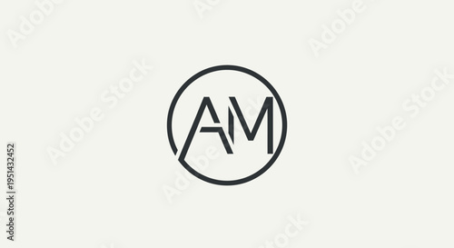 Monogram AM inside a circle, modern, minimalist logo design Free Download Monogram AM inside a circle, modern, minimalist logo design - GFXLoad