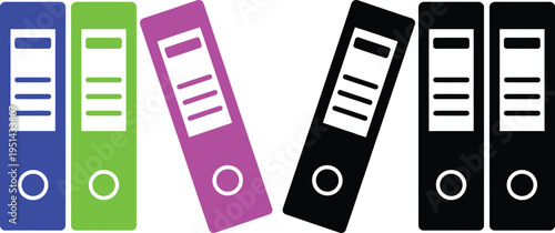 Colorful binders representing organized document storage and categorization