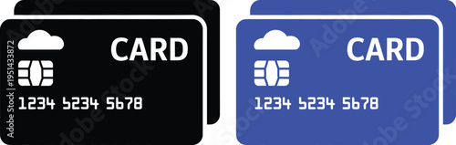 Two different colored cards displaying the same card number and logo