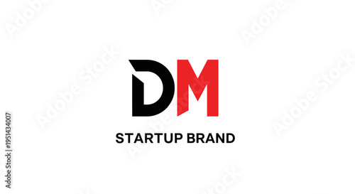 Modern DM Logo Design on White Background - Startup Brand Identity