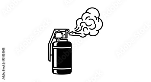 Smoke Grenade Icon Black and White, Exploding, Smoke Cloud