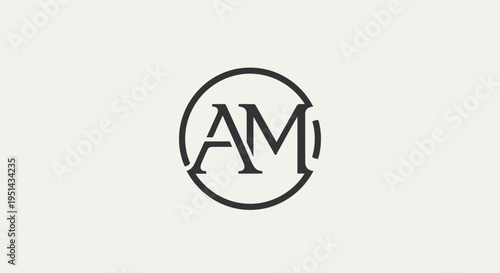 Free Download Elegant AM monogram logo, circular emblem, classic design, serif font, neutral background - GFXLoad