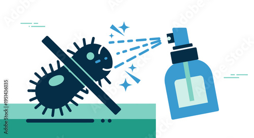 Disinfectant Spraying Microbe, Bacteria, Virus - Hygiene and Cleaning Concept
