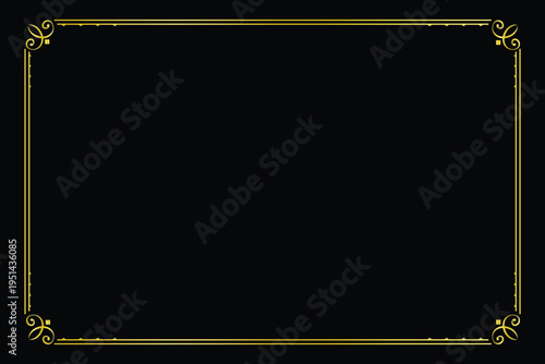 Frame art deco geometric shape golden design collection. Vector of golden line frame and text box. Vector illustration.