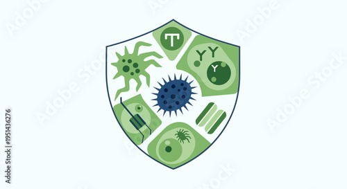 Immune System Shield Protecting Against Microbes and Viruses