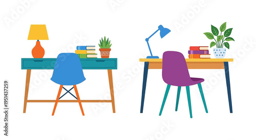 Two lobsters illustrated in vibrant colors with distinct anatomical details