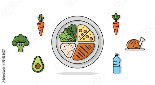 Healthy food on a plate.