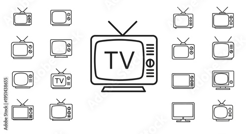 Television set with multiple screens.