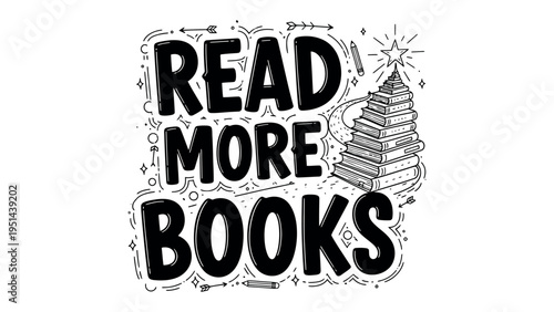 Embracing Literary Pursuit: A creative illustration featuring a festive, book-shaped tree, urging individuals to delve into reading. 