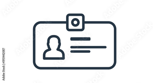 Identification Badge Icon Vector Illustration