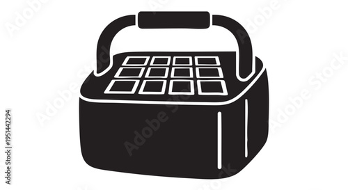 Portable Solar Generator - Black Filled Icon VectorPortable Solar Generator - Black Filled Icon Vector