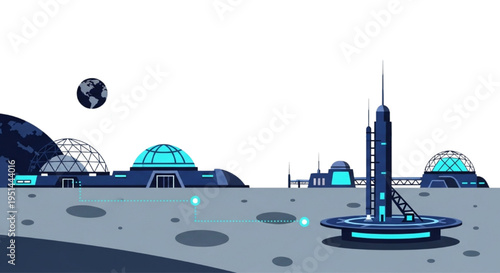 Futuristic moon base concept an advanced lunar settlement with technology for space exploration