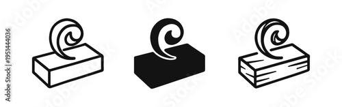 Butter Block with Curl Dairy Food Icon Set for Cooking in Outline, Glyph, and Doodle Styles