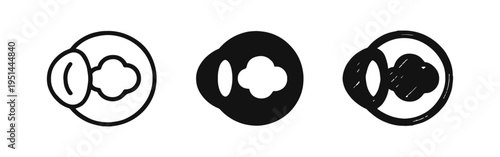 Eye Care and Ophthalmology Icons Set - Human Eye with Medical Cross Symbol